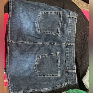 Dark wash jean y2k mini skirt